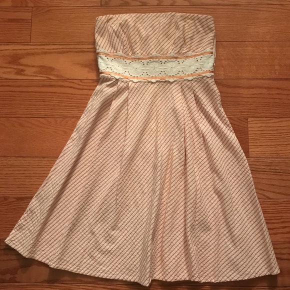 Vintage Strapless Seersucker Dress - Picture 1 of 3